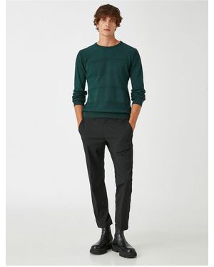 Koton Basic-Strickpullover Mit Rundhalsausschnitt Für Herren - Grün