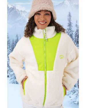 Bigdart 5194 Grüne Plüschmanteljacke Für Damen - Gelb