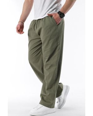 Madmext Grüne Hose Mit Weitem Bein Und Bindebändern Für Herren