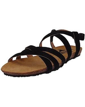 Plakton Komfort Sandalen Mam Vali 575184 575184 Vaquetilla Negro Leder Für Damen - Schwarz