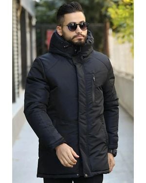 D1fference Wintermantel – Gefüttert, Faser, Winddicht Und Mit Kapuze Für Herren - Grau