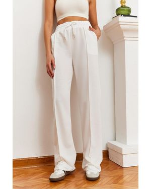 Bianco Lucci Lässige Jogginghose Mit Weitem Bein 2396 Für Damen - Weiß