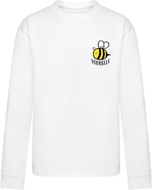 Merchcode Kids Bee Yourself Longsleeve Für Herren - Weiß