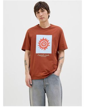 Jack & Jones T-Shirt Gedruckt Rundhalsausschnitt T-Shirt Für Herren - Braun