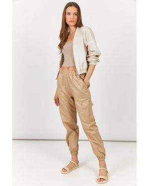 armonika Cargohose Mit Elastischem Bund Und Beinen - Natur