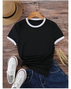 Know Schwarzes -T-Shirt Aus Gekämmtem Interlock
