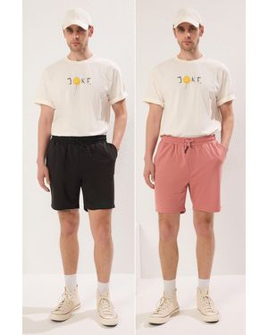 Trendyol And Dusty Rose Regular Fit Shorts 2Er-Pack – Für Herren - Weiß