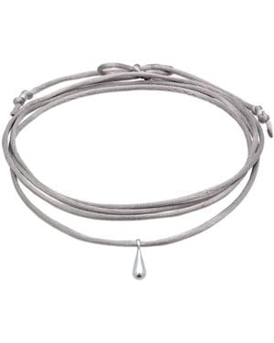 Elli Jewelry Halskette Choker Tropfen Anhänger Mit Satin Schwarz - Grau
