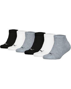 PUMA Kinder Sneakersocken 6Er Pack Plain Sneaker Ecom 6P, Logo, Einfarbig - Schwarz