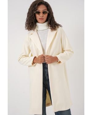 Bigdart 9085 Kaşe Mantel Creme Für Damen - Natur