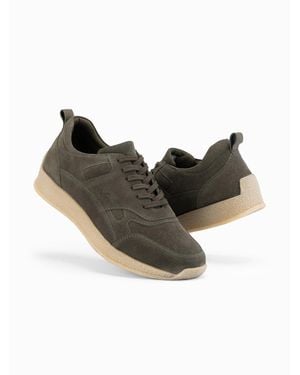 Ombre Leichte Wildleder-Sneaker Im Sportstil Oliv V1 43 Für Herren - Grün