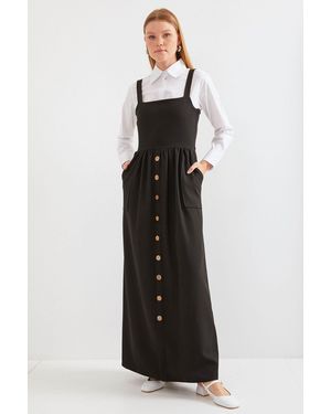 Bigdart Schwarzes Langes Salopetkleid Modell 2490 Für Damen