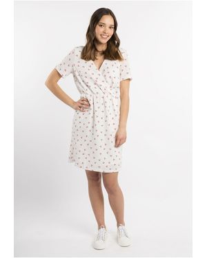 myMo Kleid Mit Blütenprint Für Damen - Weiß