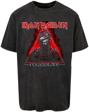 Merchcode Powerslave Mummy Triangle Acid Washed Oversize-T-Shirt Für Herren - Schwarz
