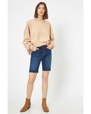 Koton Blaue Jeansshorts Mit Taschendetails Für Damen