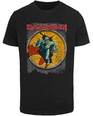 Merchcode Powerslave Mummy Circle Zerrissenes Papier T-Shirt Für Herren - Schwarz