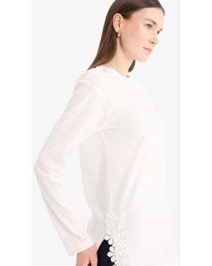 Defacto Regular Fit Crew Neck Rüschen Langarm Hijab T-Shirt Tunika F1812Ax25Sm Für Damen - Weiß