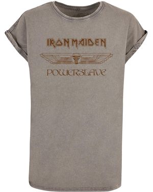 Merchcode Powerslave Geflügeltes Acid Washed T-Shirt Für Damen - Grau