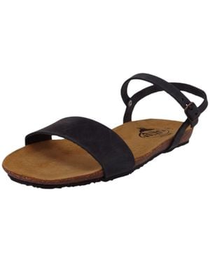 Plakton Komfort Sandalen Manm Ambo 575725 575725 Apure Marino Leder Für Damen - Schwarz