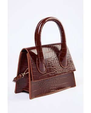 Trendyol Hellbraune, Strukturierte Mini-City-Tasche Mit Kreuzriemen Für Damen - Natur