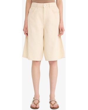 Defacto Coool Normale Taille Kurze Bein Gabardine Bermuda Shorts Für Damen - Natur