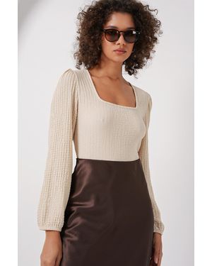 Bigdart 0442 Modell – Cremefarbene Langarmbluse Für Damen - Natur