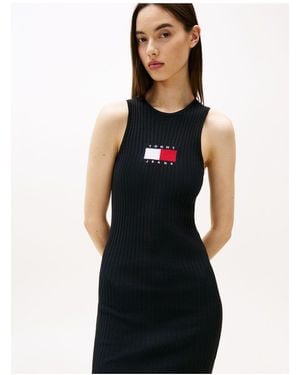 Tommy Hilfiger Tjw Flagge Pullover Minikleid Ext Für Damen - Schwarz