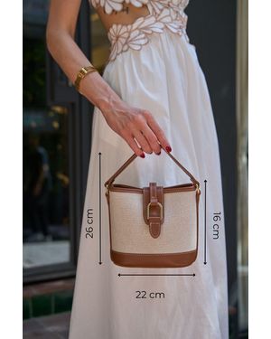 Madamra Canvas Taba Modernes Design Schnalle Hand Und Umhängetasche Für Damen - Grau