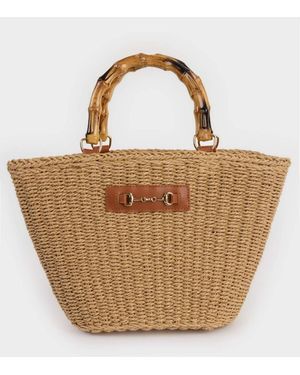 Defacto Schultertasche Aus Stroh Für Damen - Braun