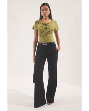 Trendyol Ölgrüne Strickbluse Für Damen