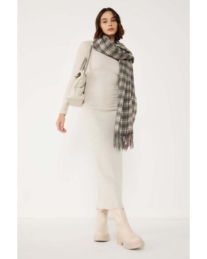 No Matter What Langärmliges Basic-Midikleid Für Damen - Natur