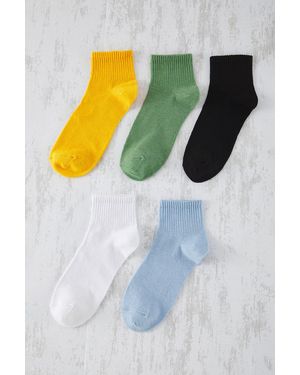 Edit by Trendyol Set Mit 6 Bunten -College-Tennis-Medium-Socken Aus Baumwolle – - Mehrfarbig