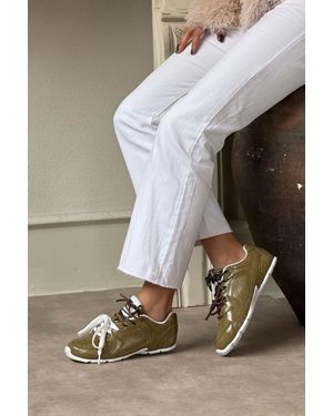NİŞANTAŞI SHOES Fabian Hellgrün Matte Flache Sohle Schnürschuhe Für Damen - Grau