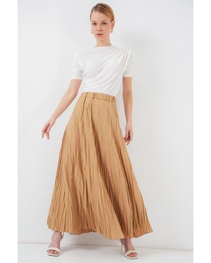Bigdart Langes Faltenmodell 8042 Biscuit Für Damen - Natur