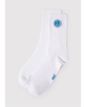 Mavi Mvjns Stickerei Logo Detaillierte Weiße Socken -620 Für Herren - Blau
