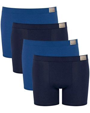 Sloggi Shorts, 4Er Pack Go Natural Short C4P, Boxershorts, Cotton Stretch Für Herren - Blau