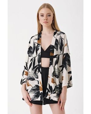 Bigdart 5862 Gestrickter Kimono – D. Für Damen - Schwarz