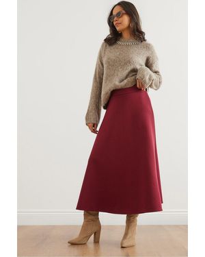 Olalook Burgundy Maxi Flared Puff Scuba Rock Etk- 19000296 Für Damen - Rot