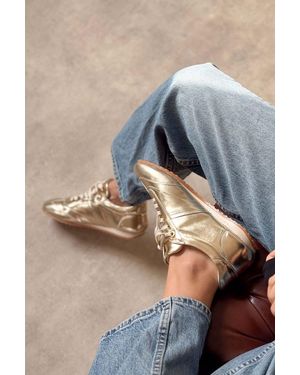 NİŞANTAŞI SHOES Helen Metallic Sportschuhe Zum Schnüren Mit Flacher Sohle Für Damen - Blau