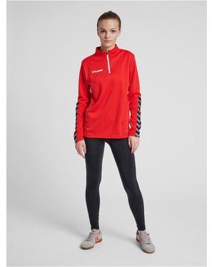 Hummel Hmlauthentic Half Zip Sweatshirt Für Damen - Rot