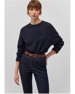 Mavi Marineblauer Pullover Mit Rundhalsausschnitt Und Alpaka-Mischung – Locker Sitzend -83699 Für Damen