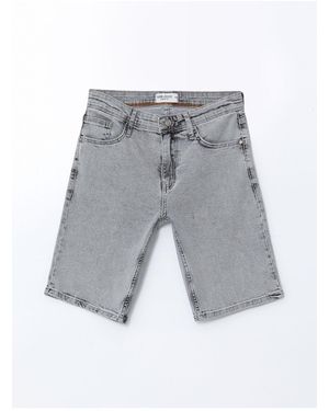 LC Waikiki Super Skinny Fit Jeansshorts Für Herren - Grau