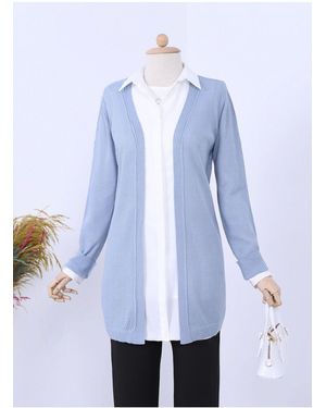 Modamorfo Langarm-Mesh-Frühlings-Cardigan Für Damen - Weiß