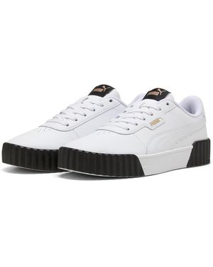 PUMA Carina 3.0 – Weißer Und Goldener Sneaker