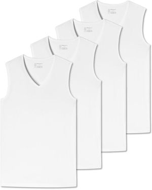 Schiesser Tanktop 4Er Pack Serie "95/5" V-Ausschnitt, S-Xxl Für Herren - Weiß