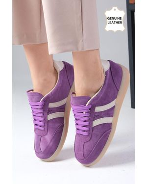 Mio Gusto Valda Sportschuhe Aus Echtem Wildleder - Lila