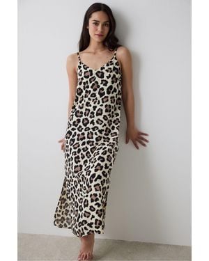 Penti Leopard Chally Mehrfarbiges Nachthemd Für Damen - Weiß