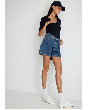 Mavi Verna 90Er Jahre Schattierte Tiefblaue Jeansshorts -87080 Für Damen