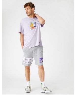 Koton Shorts Mit College-Print Für Herren - Weiß