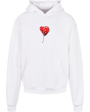 Merchcode Banksy – Love Hurts – Ultraschwerer Kapuzenpullover Für Herren - Weiß